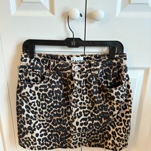 Ganni Animal Print Mini Skirt